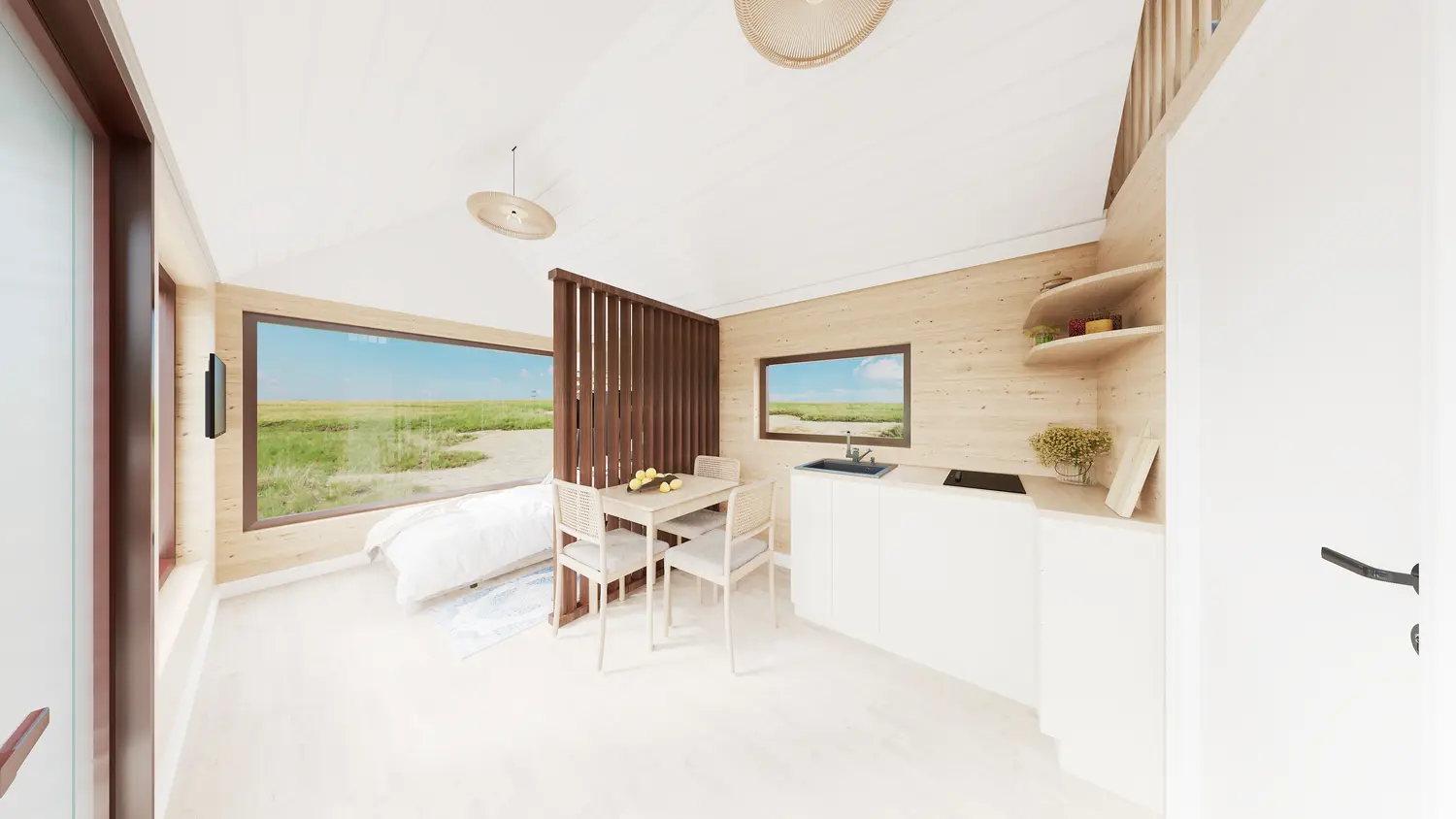 Kubo Loft Mini — salón y zona de descanso